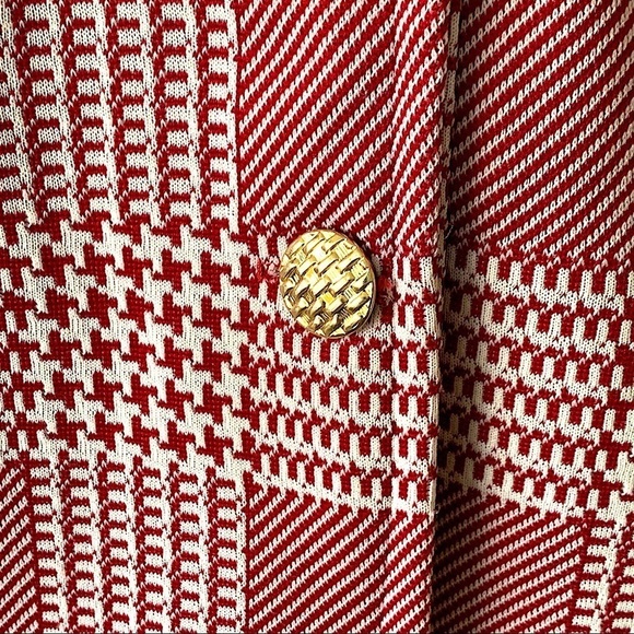 UNBRANDED Vintage Houndstooth Plaid Horse Bit Equestrian Button Front Top Sz S - Picture 6 of 9